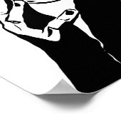 Frauen rauchen Abstrakte Schwarz-Weiß-Kunst Poster (Ecke)