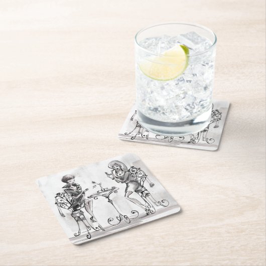 Frauen Rechteckiger Pappuntersetzer (Vor Ort)