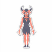 FRAUEN RED DEMON DEVIL CAR AUFKLEBER (Vorderseite)