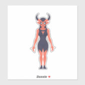 FRAUEN RED DEMON DEVIL CAR AUFKLEBER (Blatt)