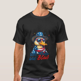 Frauen Red White und Blew American Duck 4. Jul T-Shirt