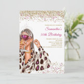 Frauen Regenbogen Geburtstagseinladungen Einladung (Stehend Vorderseite)