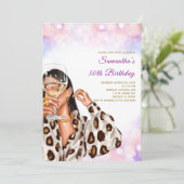 Frauen Regenbogen Geburtstagseinladungen Einladung (Stehend Vorderseite)