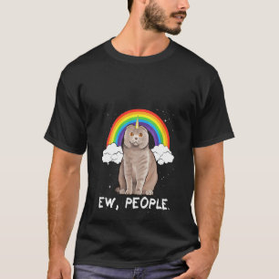 Frauen Regenbogen Scottish Fold Ew Menschen Einhor T-Shirt