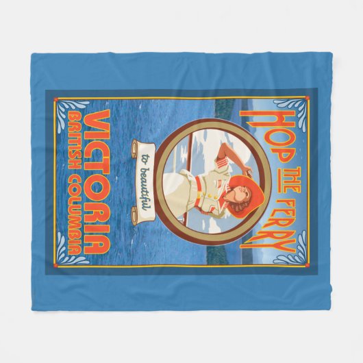 Frauen-Reitfähre - Victoria, BC Kanada Fleecedecke (Vorderseite (Horizontal))