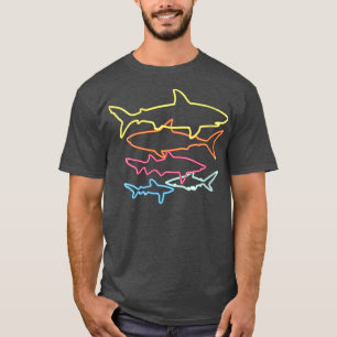 Frauen Retro 80er Hai Kleidung Hai Party Kinder Wo T-Shirt