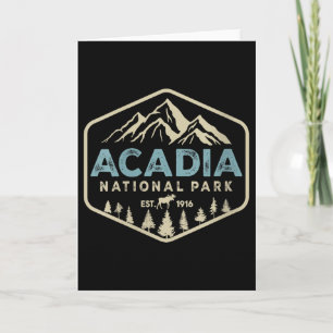 Frauen Retro Acadia Nationalpark Berge Natur Karte