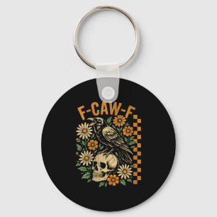 Frauen Retro Black Crow F-caw-f Black Bird Skull F Schlüsselanhänger