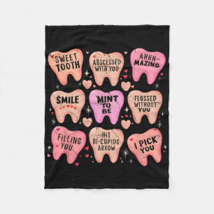 Frauen Retro Dental Zahn Valentinstag Süßigkeiten Fleecedecke