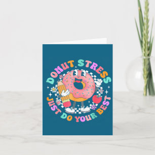 Frauen Retro Donut Stress Just Illustration Karte