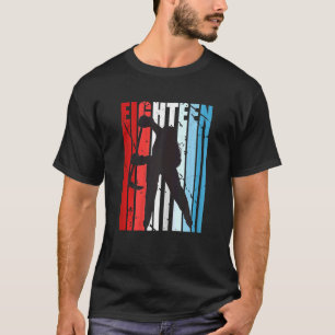 Frauen Retro Girl 18. Eishockey Geburtstagsparty P T-Shirt