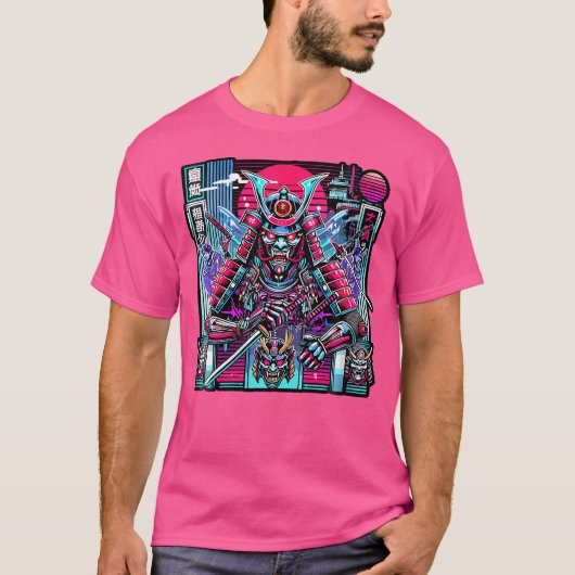 Frauen Retro Oni Cyberpunk Samurai Arts für Bushid T-Shirt (Vorderseite)