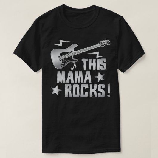 Frauen Retro Rock und Roll Gitarre diese Mama Rock T-Shirt (Design vorne)