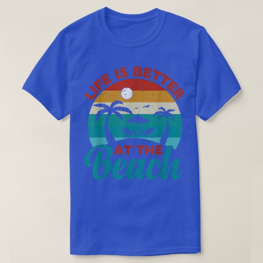 Frauen Retro Sommerurlaub Leben ist besser in der T-Shirt (Design vorne)