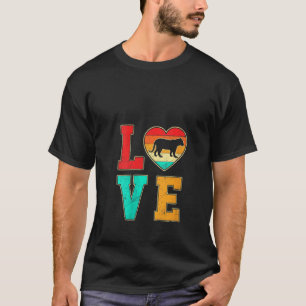Frauen Retro Tiger Liebe Valentinstag Herzstück An T-Shirt