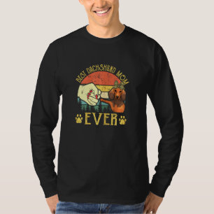 Frauen Retro Vintage Beste Dachshund-Mutter Ever L T-Shirt
