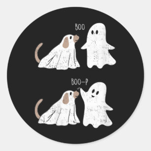 Frauen Retro Vintage Boo Boop Geist Und Hund Runder Aufkleber
