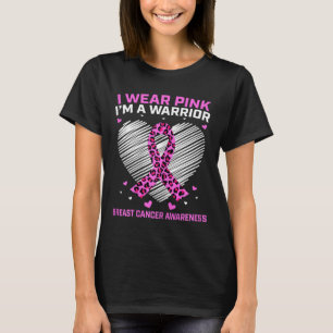Frauen rosa Brustkrebs Krieger Niedliches Herz Käs T-Shirt