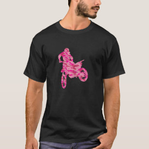 Frauen Rosa Camouflage Camouflage Motocross Off Ro T-Shirt