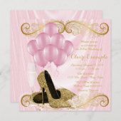 Frauen Rosa Gold Geburtstagsparty Einladungen (Vorne/Hinten)