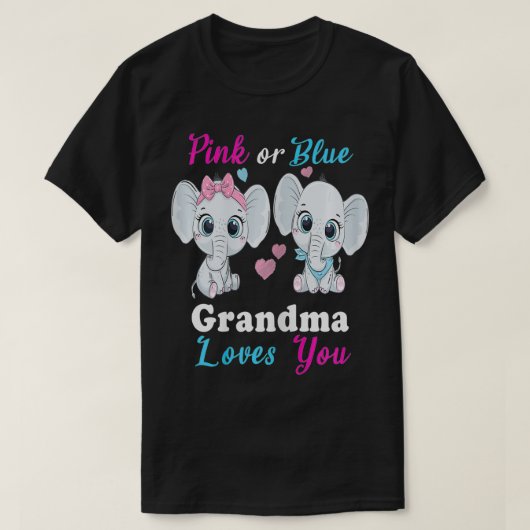 Frauen Rosa oder Blau Oma Lieben Sie Elefanten Ba T-Shirt (Design vorne)