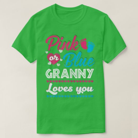 Frauen Rosa oder blaue Granny Lieben Sie Geschlech T-Shirt (Design vorne)
