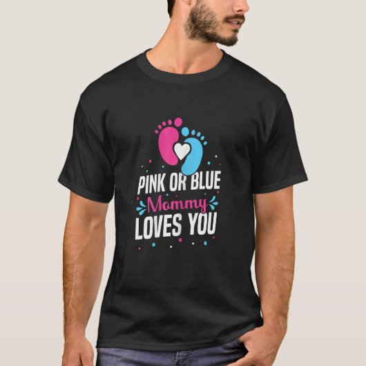Frauen Rosa oder blaue Mama Lieben Sie Mummy to be T-Shirt (Vorderseite)