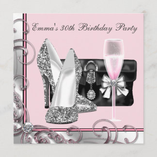 Frauen Rosa Party Einladungen am 30. Geburtstag