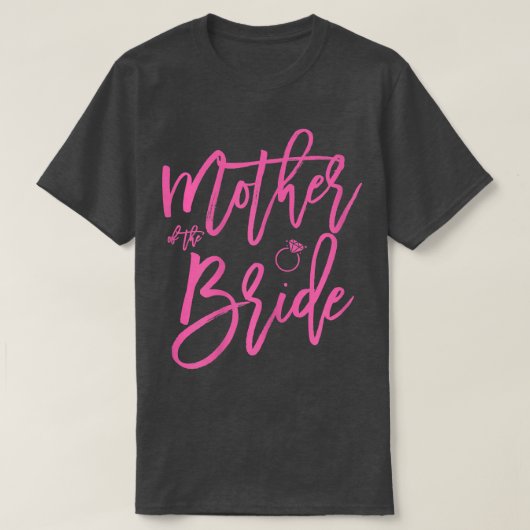 Frauen Rosa Ringmutter der Braut t t T-Shirt (Design vorne)