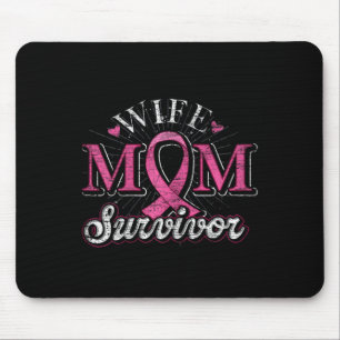 Frauen Rosa Schleife Frauen Ehefrau Mama Überleben Mousepad
