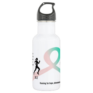 Frauen rosa und aquamariner Marathon-Läufer Edelstahlflasche