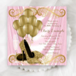 Frauen Rosa und Gold Geburtstagsparty Glamour Sati Einladung<br><div class="desc">Die in Rosa und Gold gehaltene Geburtstagsfeier der Frau lädt mit schönen goldfarbenen Glitzer-High-Heel-Schuhen, Goldballons, Champagner und Perlen auf einem glamourösen, rosa Satin-Hintergrund zum Verweilen ein. Diese elegante Rosa- und Goldparty-Einladung lässt sich leicht an Ihre Veranstaltung anpassen, indem Sie einfach Ihre Details in den Schriftart-Stil und Farbe, Wortlaut und Layout...</div>