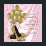 Frauen Rosa und Gold Geburtstagsparty Satin Einladung<br><div class="desc">Die in Rosa und Gold gehaltene Geburtstagsfeier der Frau lädt mit schönen goldfarbenen Glitzer-High-Heel-Schuhen, Goldballons, Champagner und Perlen auf einem rosa Satin-Hintergrund zum Verweilen ein. Diese elegante Rosa- und Goldparty-Einladung lässt sich leicht an Ihre Veranstaltung anpassen, indem Sie einfach Ihre Details in den Schriftart-Stil und Farbe, Wortlaut und Layout Ihrer...</div>