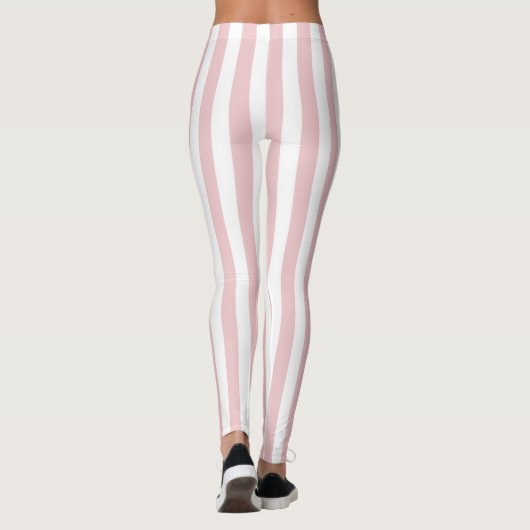 Frauen rosa und weiße Streifen-Leggings Leggings (Rückseite)