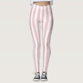 Frauen rosa und weiße Streifen-Leggings Leggings (Vorderseite)