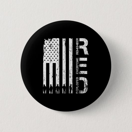 Frauen Rot Remember Everyone Deployed Militär Frei Button (Vorderseite)