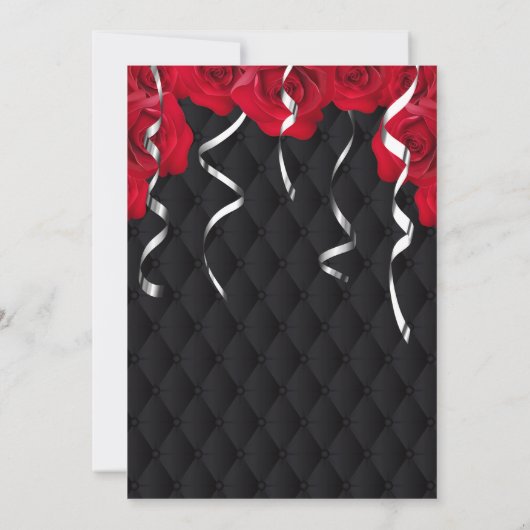 Frauen Rot und Silber Geburtstag Einladung (Rückseite)