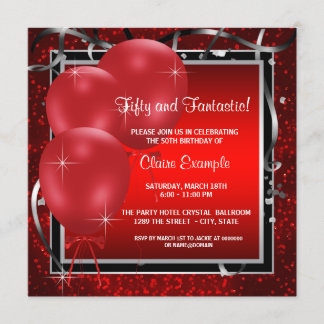 Frauen Rote Schwarze Geburtstagsparty Einladungen