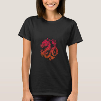 Frauen Roter Chinesischer Drache Ästhetischer Stam T-Shirt