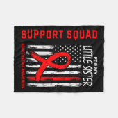 Frauen Roter Little Schwester Herzerkrankung Bewus Fleecedecke (Vorderseite (Horizontal))