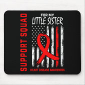 Frauen Roter Little Schwester Herzerkrankung Bewus Mousepad (Vorne)