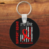 Frauen Roter Little Schwester Herzerkrankung Bewus Schlüsselanhänger (Vorderseite)