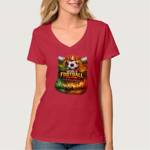 Frauen-Rotes-Weltfußball-Fieber-T-Shirt Fußball T-Shirt