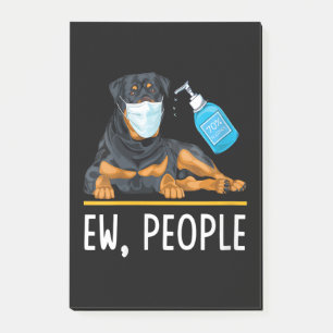 Frauen Rottweiler Hunde Gesichtsmaske Hand Sanitiz Post-it Klebezettel