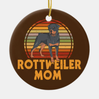 Frauen-Rottweiler-Mama-Design für Hundebesitzer Keramik Ornament