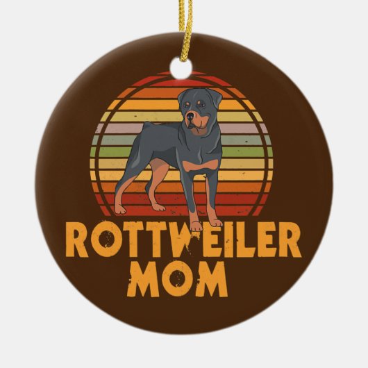 Frauen-Rottweiler-Mama-Design für Hundebesitzer Keramik Ornament (Vorne)