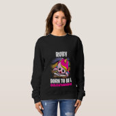 Frauen Ruby Geboren als Buchwürmer Personalisiert Sweatshirt (Vorne ganz)