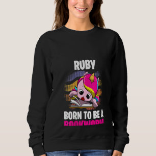 Frauen Ruby Geboren als Buchwürmer Personalisiert Sweatshirt