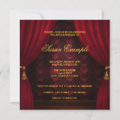 Frauen Ruby Red Gold Geburtstagsparty Einladung (Rückseite)