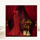 Frauen Ruby Red Gold Geburtstagsparty Einladung